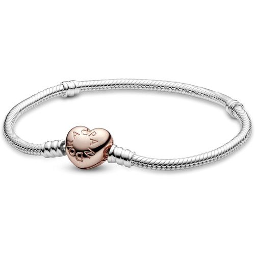 Icons Bracelet Maille Serpent C?ur Avec Fermoir En Forme De C?ur En Métal Plaqué Or Rose 14 Carats