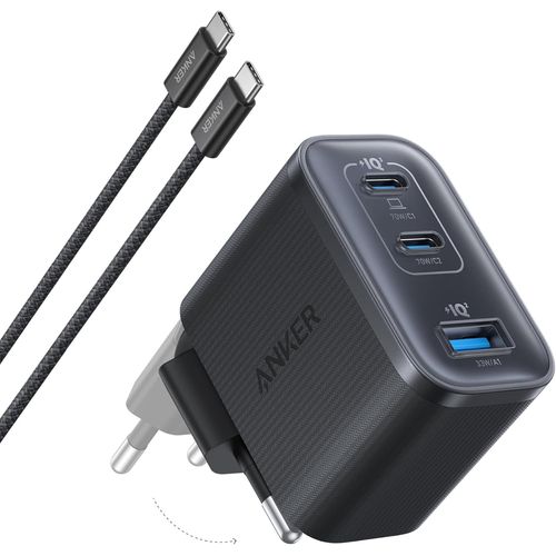 Chargeur Usb-C Nano,Chargeur Type C 3 Ports,Recharge Rapide Avec Sortie Ultrafast 70 W,Compact Et Élégant,Pour Iphone 17/16/15,Macbook Air,Ipad,Pixel,Galaxy,Et Autres (Câble Inclus)