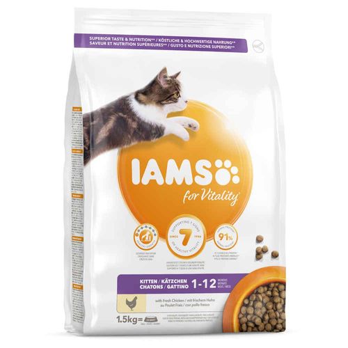 Croquettes Au Poulet Pour Chaton - Iams Vitality - 1,5kg