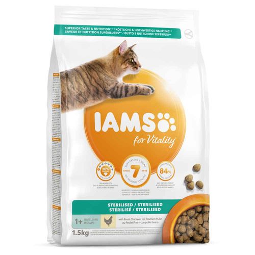 Croquettes Stérilisé Au Poulet Pour Chat - Iams Vitality - 1,5kg