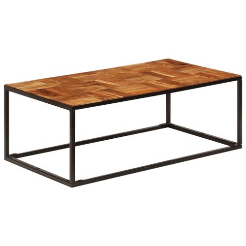 Vidaxl Table Basse 110x60x40 Cm Bois D'acacia Solide Et Acier