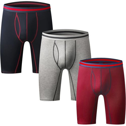 Tzf-Hommes Lot Pack De 3 Et 4 Boxers Caleçons Brief Long Doux Coton Stretch Sports Sous-Vêtements Culotte Underpants