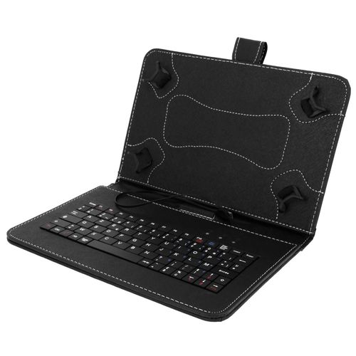 Housse Folio Avec Clavier Azerty Tablette 10'' - Noir - Connecteur Micro-Usb