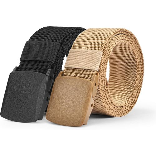 Tzf-Ceinture En Nylon Homme, Ceinture Tactique Militaire, Sangle De Ceinture Entièrement Réglable Pour Le Travail, Boucle Plastique Anti Allergie