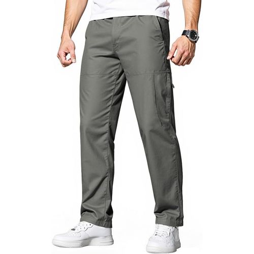 Tzf-Pantalon Pour Homme Grande Taille En Coton Pantalon Homme Ample Décontracté Avec Ceinture Elastique Et Poches