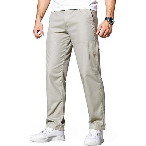 Tzf-Pantalon Pour Homme Grande Taille En Coton Pantalon Homme Ample Décontracté Avec Ceinture Elastique Et Poches