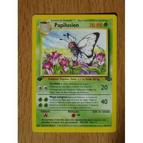 Carte Pokemon Papilusion 70 Pv Edition 1 33/64 - Jungle - Wizards