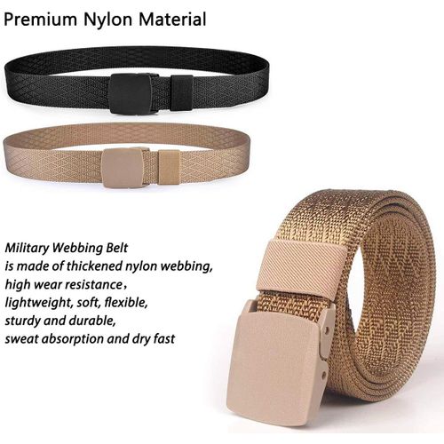 Tzf-Lalafancy 2 Pack Ceintures En Nylon Militaire Tactique Hommes - Taille Réglable Respirant Web En Plein Air Sans Boucle En Métal