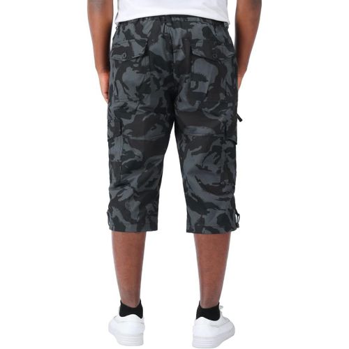 Tzf-Homme 3/4 Short Cargo Eté En Coton Pantacourt Décontracté Pantalon De Travail Court Avec Multi-Poches Pantalon De Loisir Casual Sport Avec Ceinture