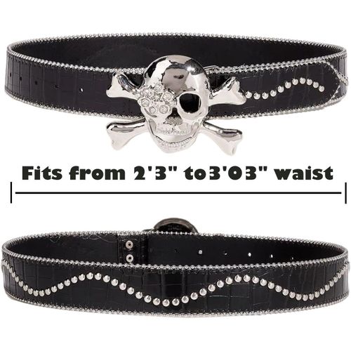 Tzf-Ceinture Cloutée Y2k Punk Hip Hop En Similicuir Avec ?illets Pour Halloween Cosplay