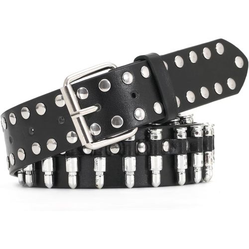 Tzf-Ceinture Cloutée Y2k Punk Hip Hop En Similicuir Avec ?illets Pour Halloween Cosplay