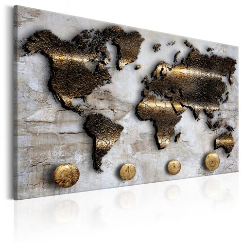 Tableau Cartes du monde Golden Journey 90 x 60 cm