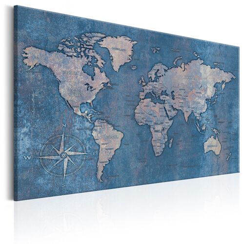 Tableau Cartes du monde Sapphire Planet 90 x 60 cm
