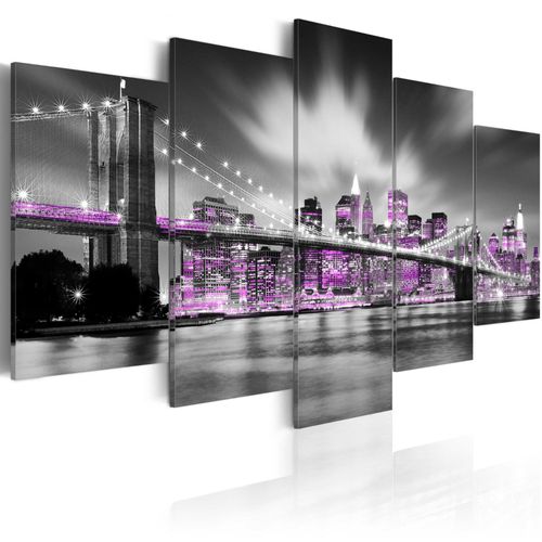 Tableau Villes Amethystine New York 100 x 50 cm