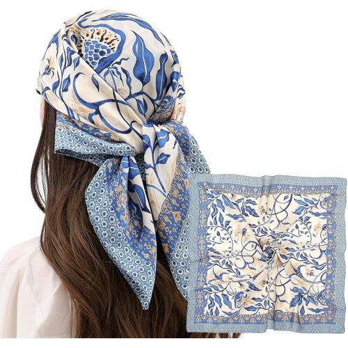 Kalanka-Foulard Cheveux,Foulard Femme Soie,Femme Cheveux,Bandana,Bandana Carré,Lisse Écharpe Carrée En,Cadeau Pour Mère, Épouse, Adapté Pour, Mouchoir, Cou, Poignet¿70x70cm¿