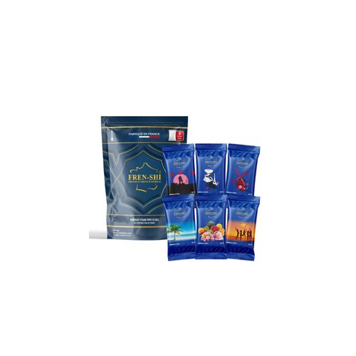 Frenshi - 300g (6 Saveurs x 50g) - Love Pack - Goût Chicha (Sans Ta.b-ac, Sans Ni.cot-ine) Saveur shisha, Arome hookah.  Made in France
