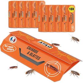 ATAQ ¿ Pack de 10 pièges à Cafards ¿ Piège Anti Cafards Adhésif avec Colle Haute Performance - Non Toxique