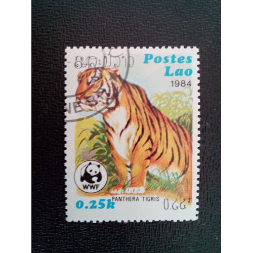 Timbre Laos Yt 521 Tigre (Panthera Tigris) 1983 ( 1612 )