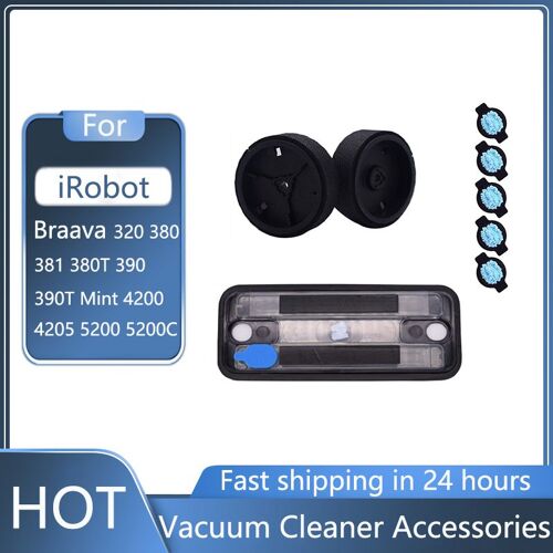 Pi¿¿ces De Robot Aspirateur Irobot Braava 320 380 380T Menthe 4200 5200 5200C, Tissus De Vadrouille, Capuchon De M¿¿che D'Eau, Accessoires De Plateau Hu 9109-May26668
