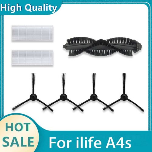 Pi¿¿ces Pour Aspirateur Robot Ilife A4S, 1 Brosse Principale, 2 Filtres Hepa, 2 ?ponges, 4 Brosses Lat¿¿rales 9109-May22123