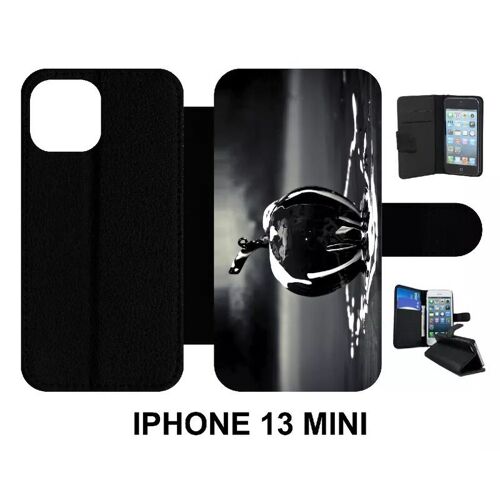 Etui À Rabat Iphone 13 Mini - Apple Black - Simili-Cuir - Noir