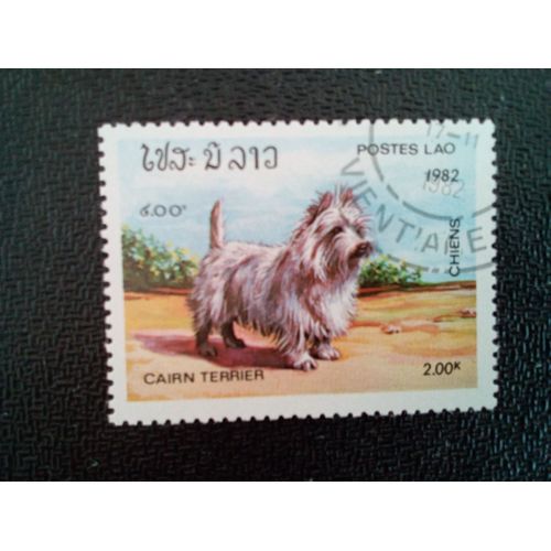Timbre Laos Yt 427 Cairn Terrier (Canis Lupus Familiaris) 1982 ( 1612 )