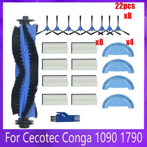 Pi¿¿ces De Rechange Pour Cecotec Conga 1090 1790 Titanium Ultra Robot Aspirateur, Brosse Lat¿¿rale Principale, Accessoires En Tissu 9109-May17501