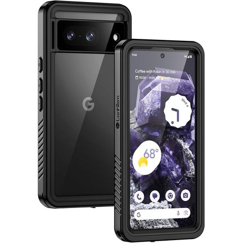 CAUC-Coque Google Pixel 8 Étanche - Antichoc Incassable 360 degrés Intégrale [avec Protection Écran+Camera] IP68 Waterproof Militaire Chantier Antipoussière Pochette Étanche pour Pixel 8 - Noir