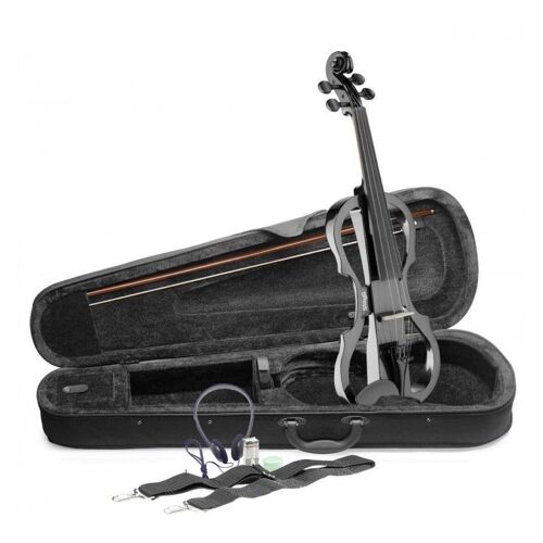 Pack Violon Électrique Stagg Evn X-4/4 Noir Métallique + Étui + Casque (Copie)