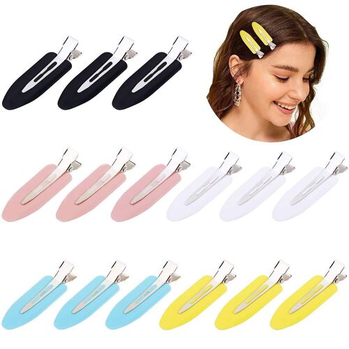 Pinces À Cheveux Sans Plis - Lot De 15, Pinces De Coiffure Durables Pour Franges, Maquillage Et Coiffure - Pas De Courbure, Pas De Marques ! 