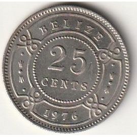Pièce De 25 Cents, Belize, 1976