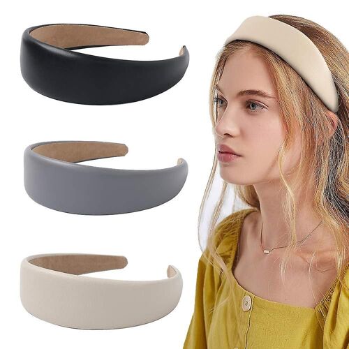 Bandeau Élégant En Cuir Pu Noir - Confortable, Antidérapant, Ajustement Universel Pour Tous Les Types De Cheveux - Idée Cadeau Parfaite !