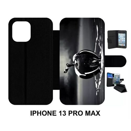Etui À Rabat Iphone 13 Pro Max - Apple Black - Simili-Cuir - Noir