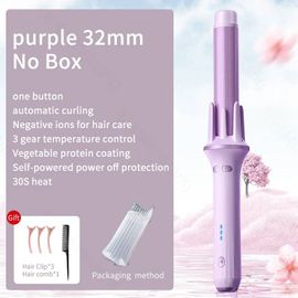 Bigoudi 28/32mm Automatique Grande Vague Appareils De Coiffure Fer À Friser Électrique Température Réglable Outil De Coiffure Pour Les Cheveux.32mm Purple No Box.