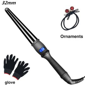 Ytseazn-Fer À Friser Conique Lcd,Fer À Friser,Tube Unique,Gilet En Céramique,Cône Électrique,Cheveux Bouclés,Formage,Fleur--32mm