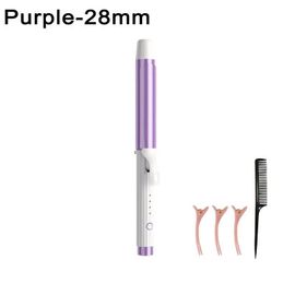 Bigoudi Électrique 32mm 28mm Rotatif En Céramique Fer À Friser Rouleau De Cheveux 25mm Fer À Friser Professionnel Baguette À Friser Cheveux Waver.Purple 28mm.L'ua