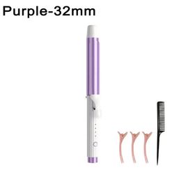 Bigoudi Électrique 32mm 28mm Rotatif En Céramique Fer À Friser Rouleau De Cheveux 25mm Fer À Friser Professionnel Baguette À Friser Cheveux Waver.Purple 32mm.
