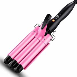 Usage À La Maison Trois Baril Bigoudi Céramique Lcd Vague Fer À Friser Automatique Triple Baril Ionique Cheveux Waver Nouvelle Curl Bigoudi.Rose.L'ua