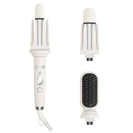 3 En 1 Ions Négatifs 28mm Et 32mm Rouleau Automatique Bigoudi Chauffage Peigne À Cheveux Raides Électrique En Céramique Fer À Friser Bâton De Cheveux.Beige.