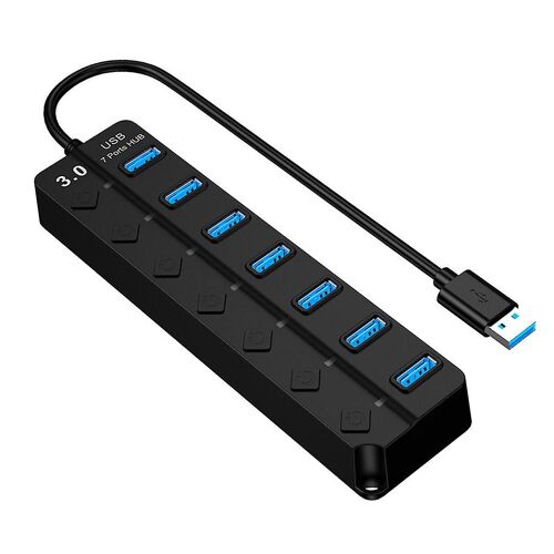 Hub USB 3.0, répartiteur USB de transmission de données à grande vitesse 5 Gbit/s pour ordinateur portable, disque U
