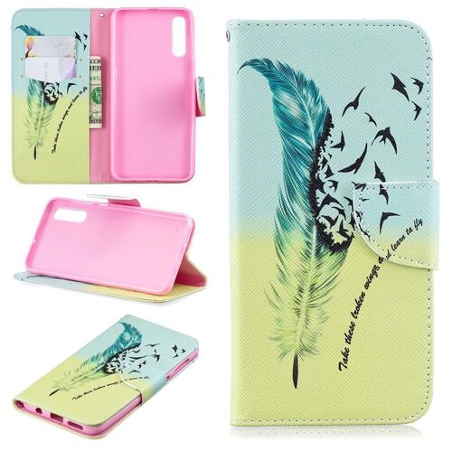 Samsung Galaxy A50 Coque, Saturcase Beau Motif Pu Cuir Magnétique Flip Portefeuille Support Porte-Carte Protecteur Coque Housse Étui Pour Samsung Galaxy A50 (Bo-5)