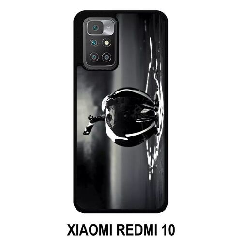 Coque xiaomi redmi 10 - apple black - silicone - noir