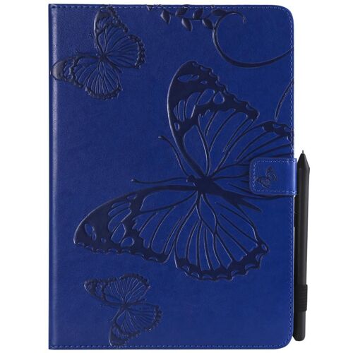 Saturcase Coque Pour Apple Ipad Pro 9.7 2016, Papillon Gaufrage Pu Cuir Magnétique Flip Portefeuille Support Porte-Carte Protecteur Coque Housse Étui Pour Apple Ipad Pro 9.7 2016 (Bleu)