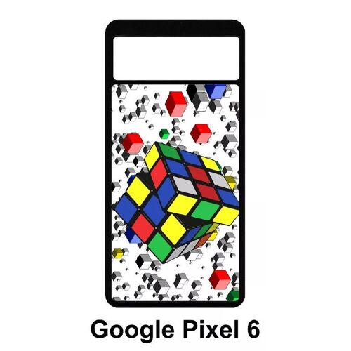 Coque Google Pixel 6 - Rubik's Cube 3d - Silicone - Noir
