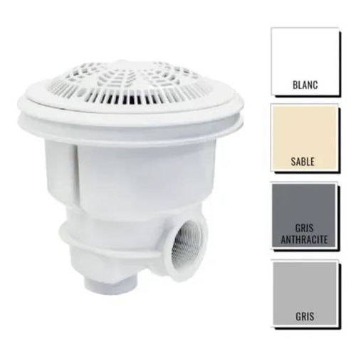 Bonde de fond Astralpool NORM ABS anti-vortex - piscine béton coloris Blanc