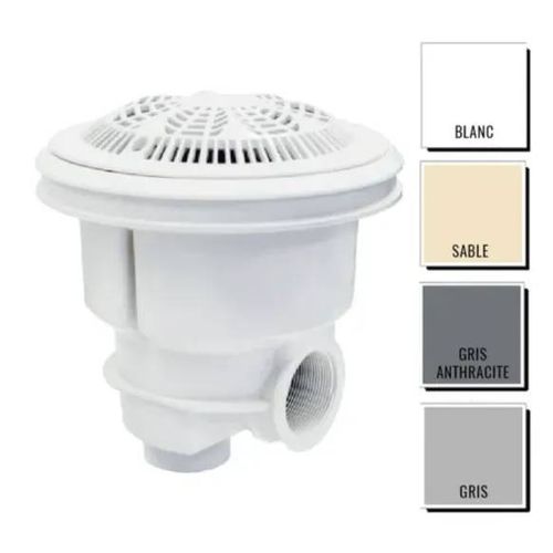 Bonde de fond Astralpool NORM ABS anti-vortex - piscine béton/liner coloris Blanc