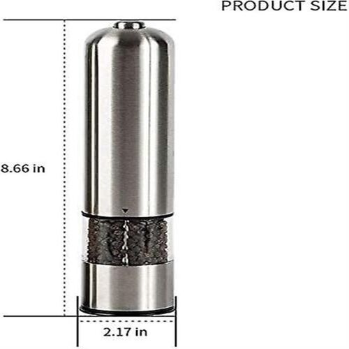 Moulin À Sel Et À Poivre Électrique Automatique En Acier Inoxydable Avec Broyeur Réglable Et Lumière Intégrée Pour Une Utilisation Facile