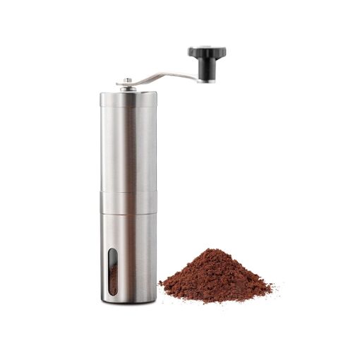 Moulin À Café Manuel Portable En Acier Inoxydable Pour Grains De Café, Épices Et Noix - Réglages De Mouture Réglables