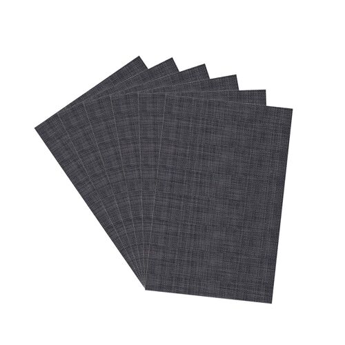 Lot De 8 Sets De Table Élégants Et Résistants À La Chaleur En Pvc, Lavables, Antitaches Et Antidérapants, Pour La Cuisine - Noir