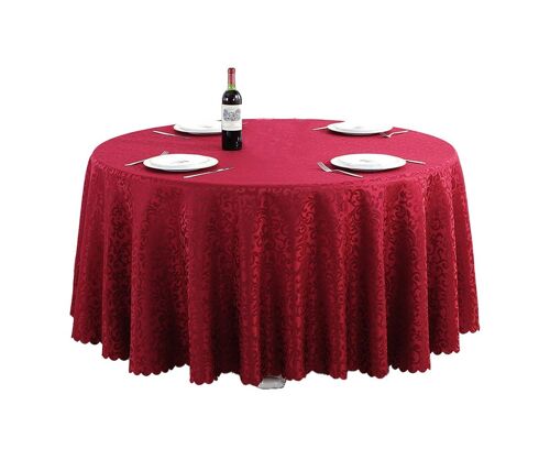 Nappe Jacquard Élégante De 1,8 M - Housse En Polyester Anti-Éclaboussures Et Anti-Taches Pour Tables Rondes, Parfaite Pour Toutes Les Occasions